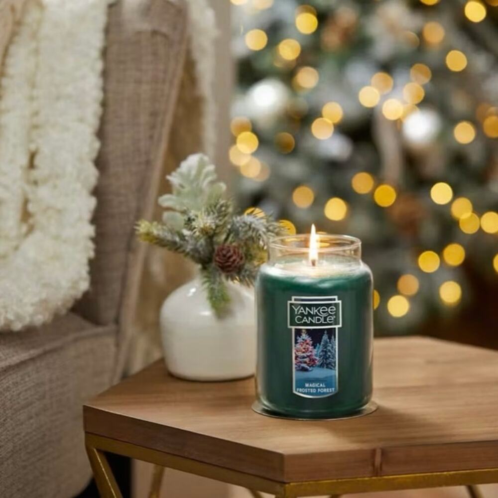 Yankee Candle Magical Frosted Forest 22 Oz. Large Jar Single Wick Holiday Unused